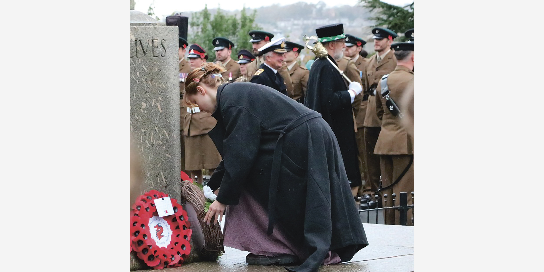 One to remember: Anya Parry-Slack lays a wreath