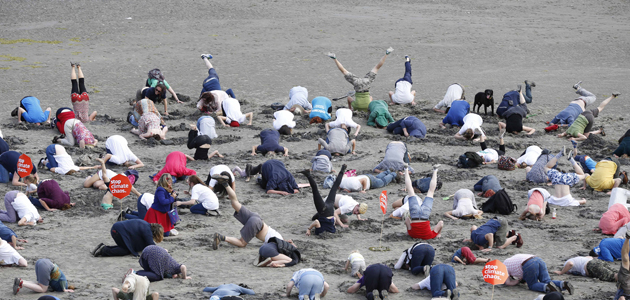 ‘Heads in the sand’ protest