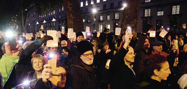 ‘No flags, no placards’ anti-hate vigil