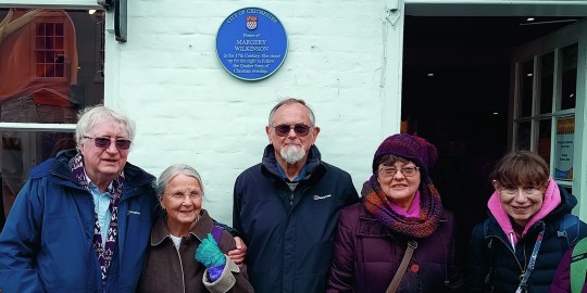 Friends at Margery Wilkinson’s plaque.